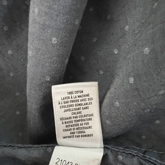 Bonobos Shirt Men Medium Long Gray White Polka Dot Office Career Casual Preppy - Picture 7 of 8